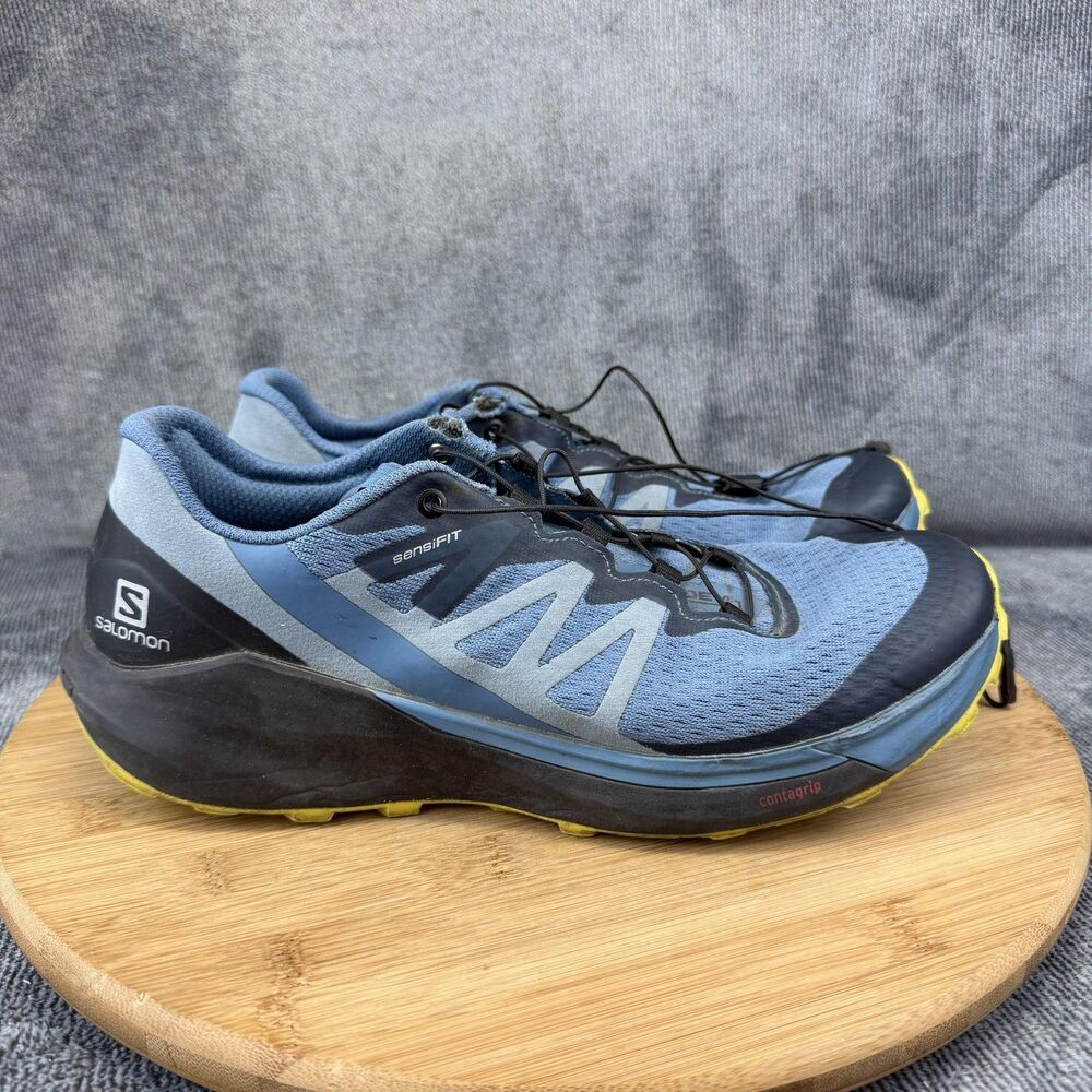 Salomon Shoes Mens Size 7.5 Blue Mesh Low Top Trail Running Sense Ride 4 412104